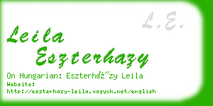 leila eszterhazy business card